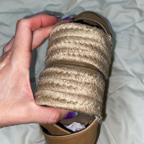 rag and bone HERA ESPADRILLE WEDGE SANDAL IN CIGAR LEATHER size 7 - Picture 9 of 12